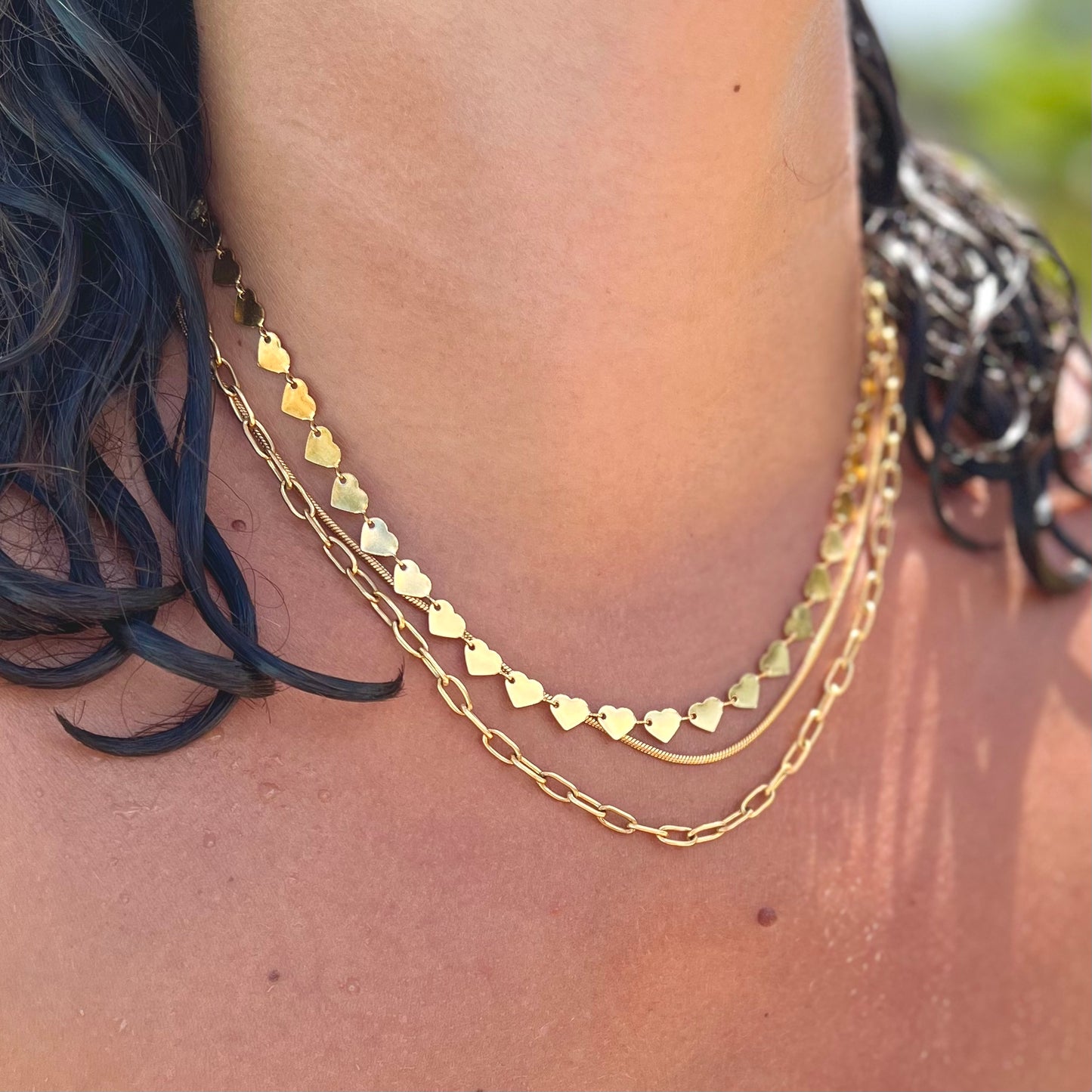 Heart Layer Gold Necklace