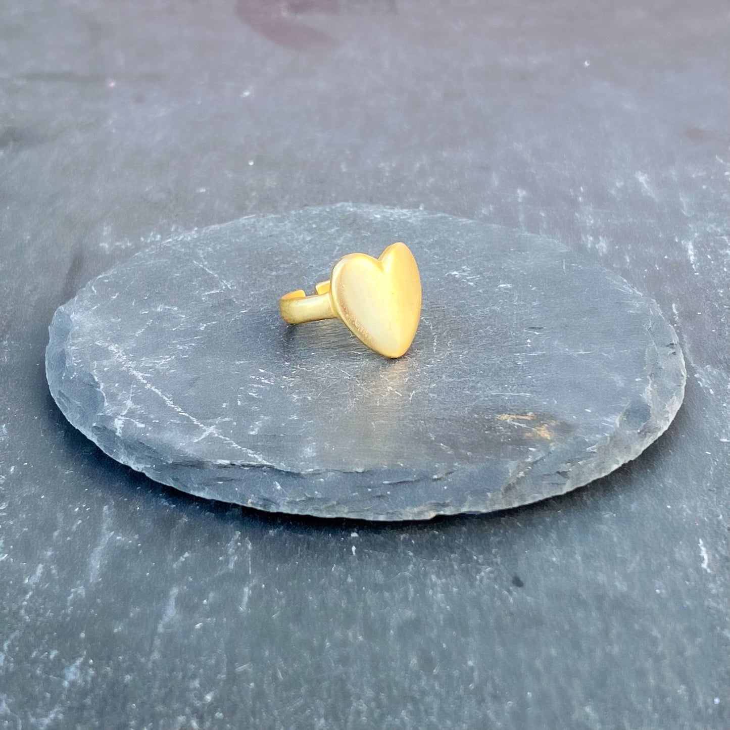 Medium Heart Gold Ring