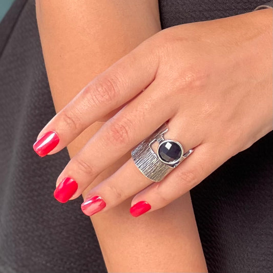 Black Stone Silver Ring