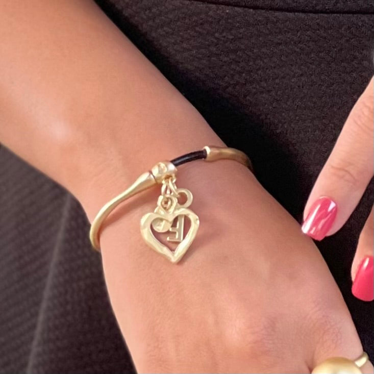 Heart With Key Gold Bracelet