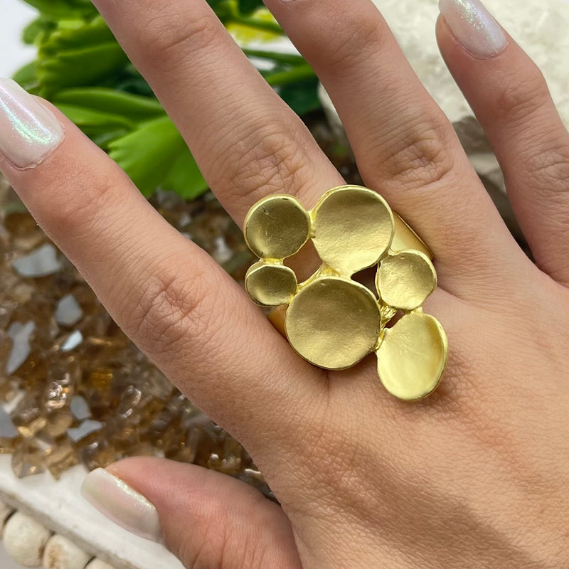 Pasted Circles Gold Ring