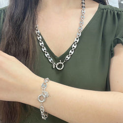 Seka Silver Link Chain Set