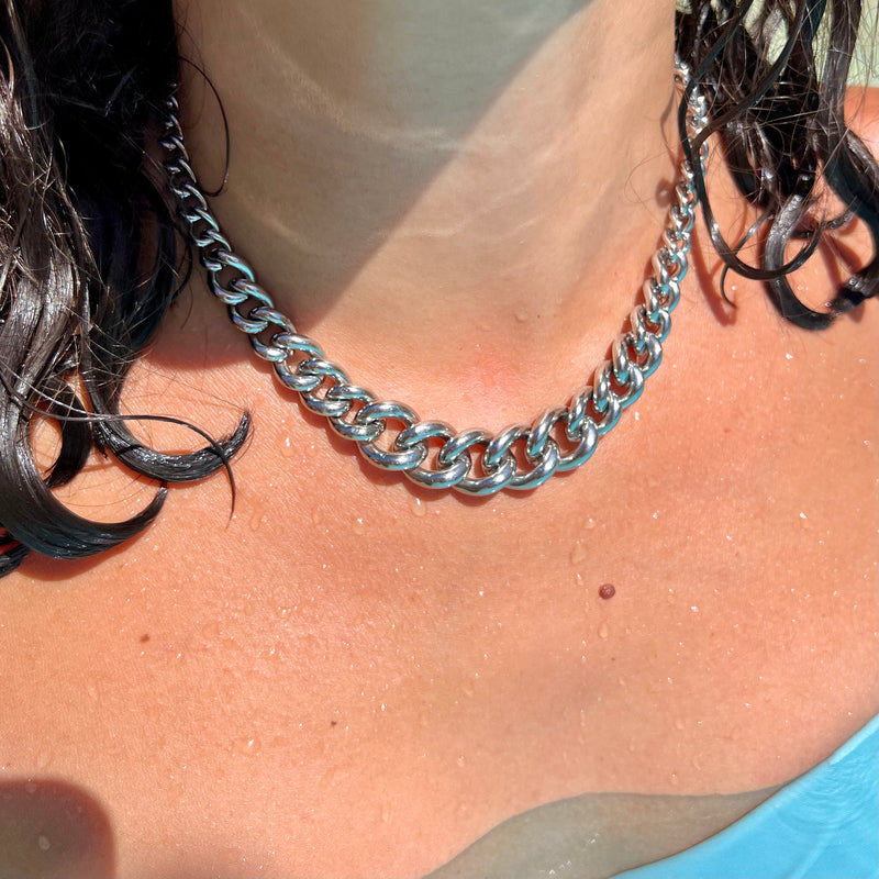 Modern Chain Silver Necklace