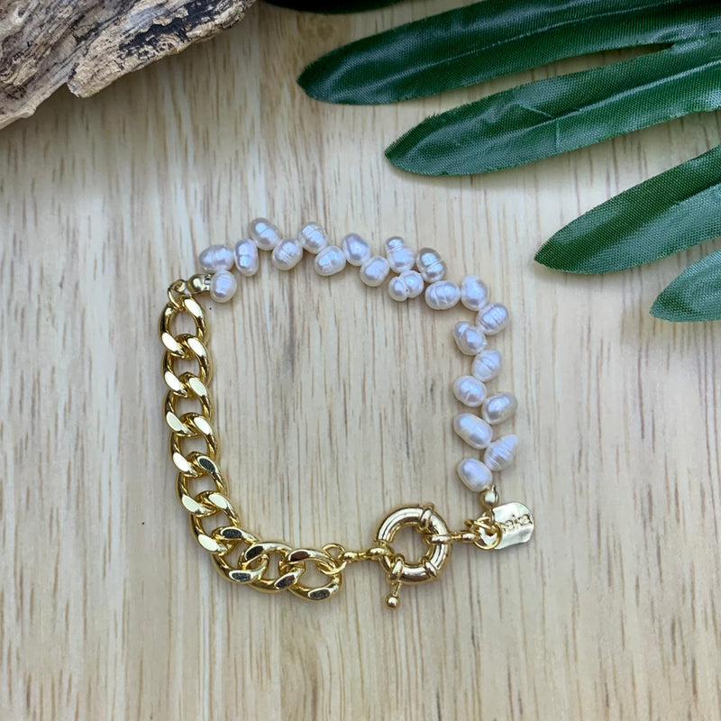 Fishtail Pearl With Chain Set