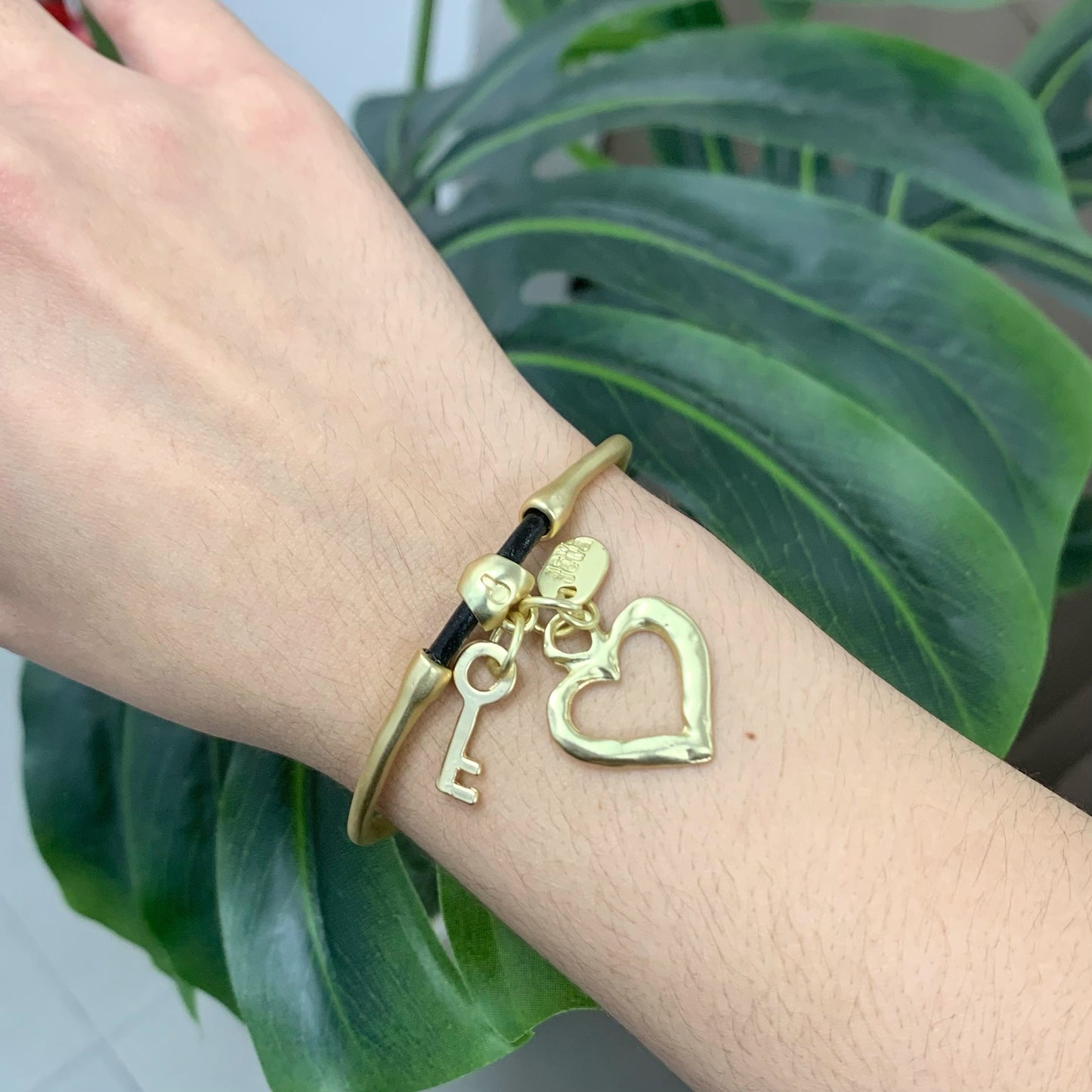 Heart With Key Gold Bracelet