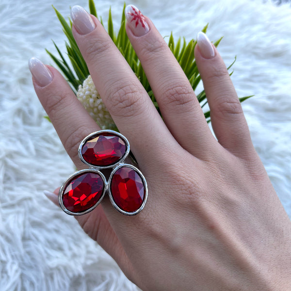 Red Quartz Silver Ring