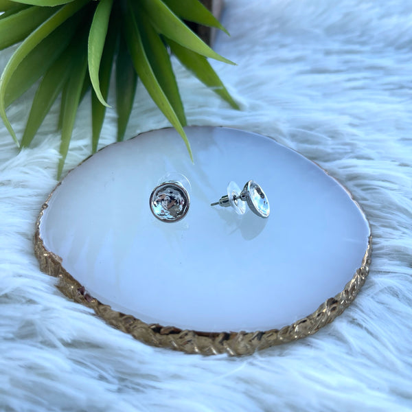 Round Stud Silver Earring