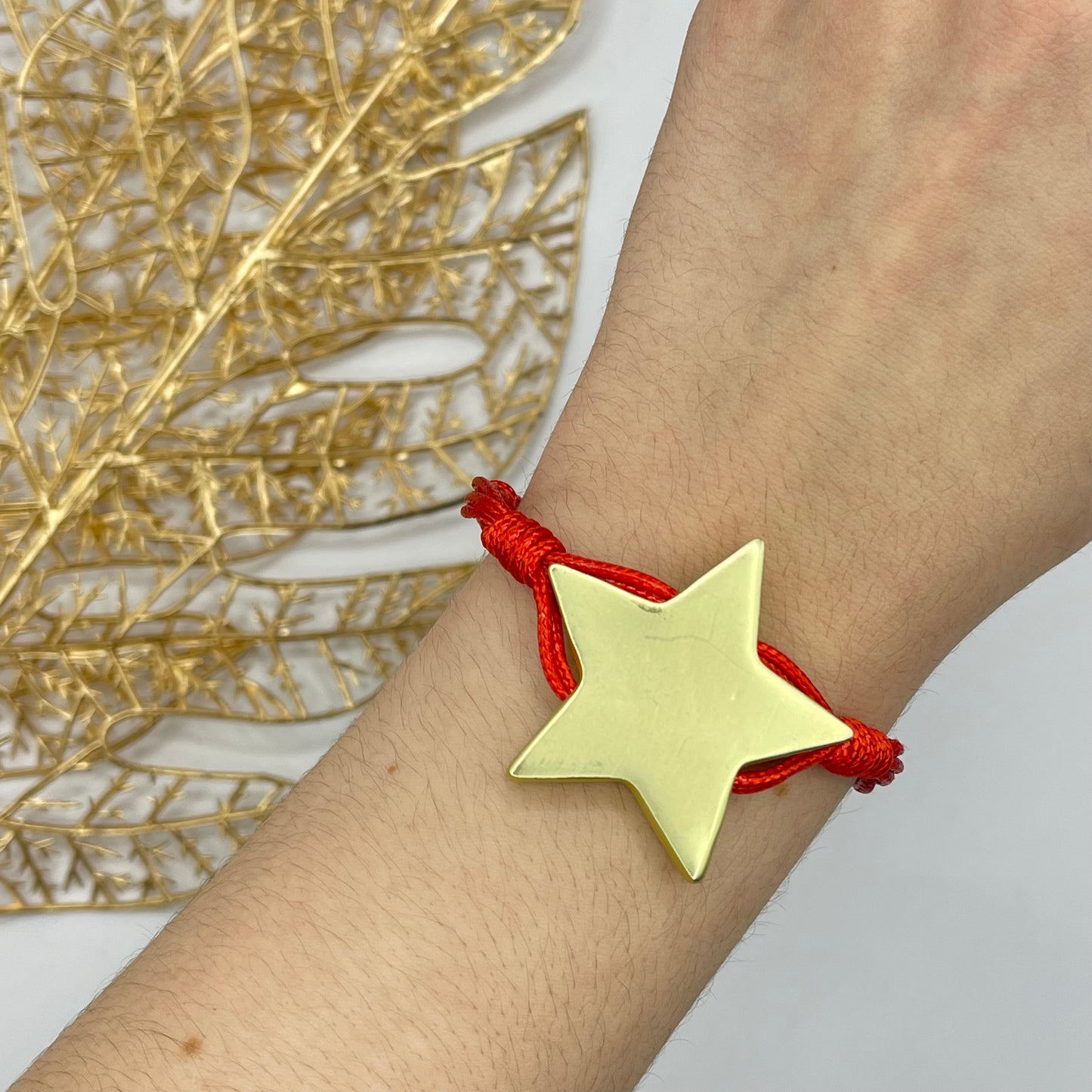 Red Cord Gold Star Bracelet