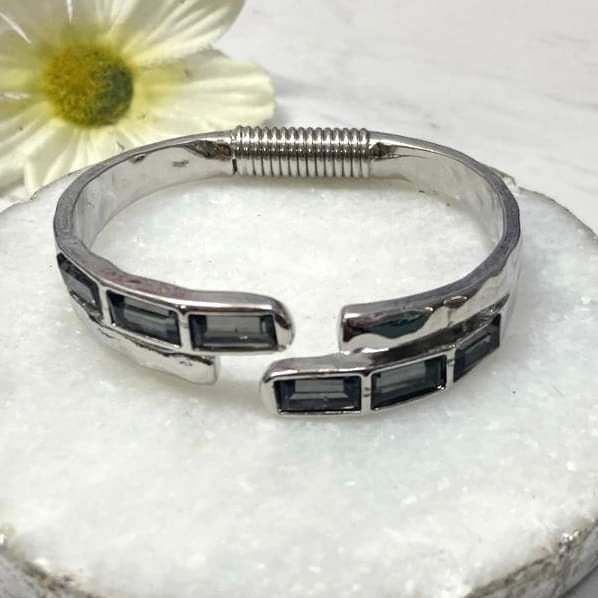 Grey Quartz Silver Bracelet
