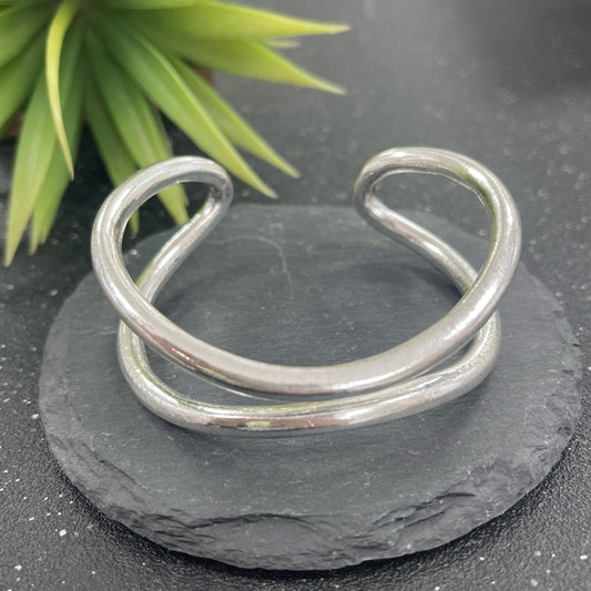 Oval Cuff Silver Matte