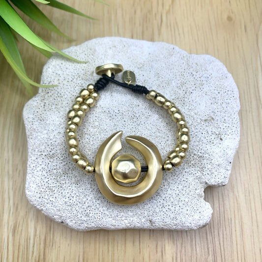 Half Moon With Ball Gold Bracelet