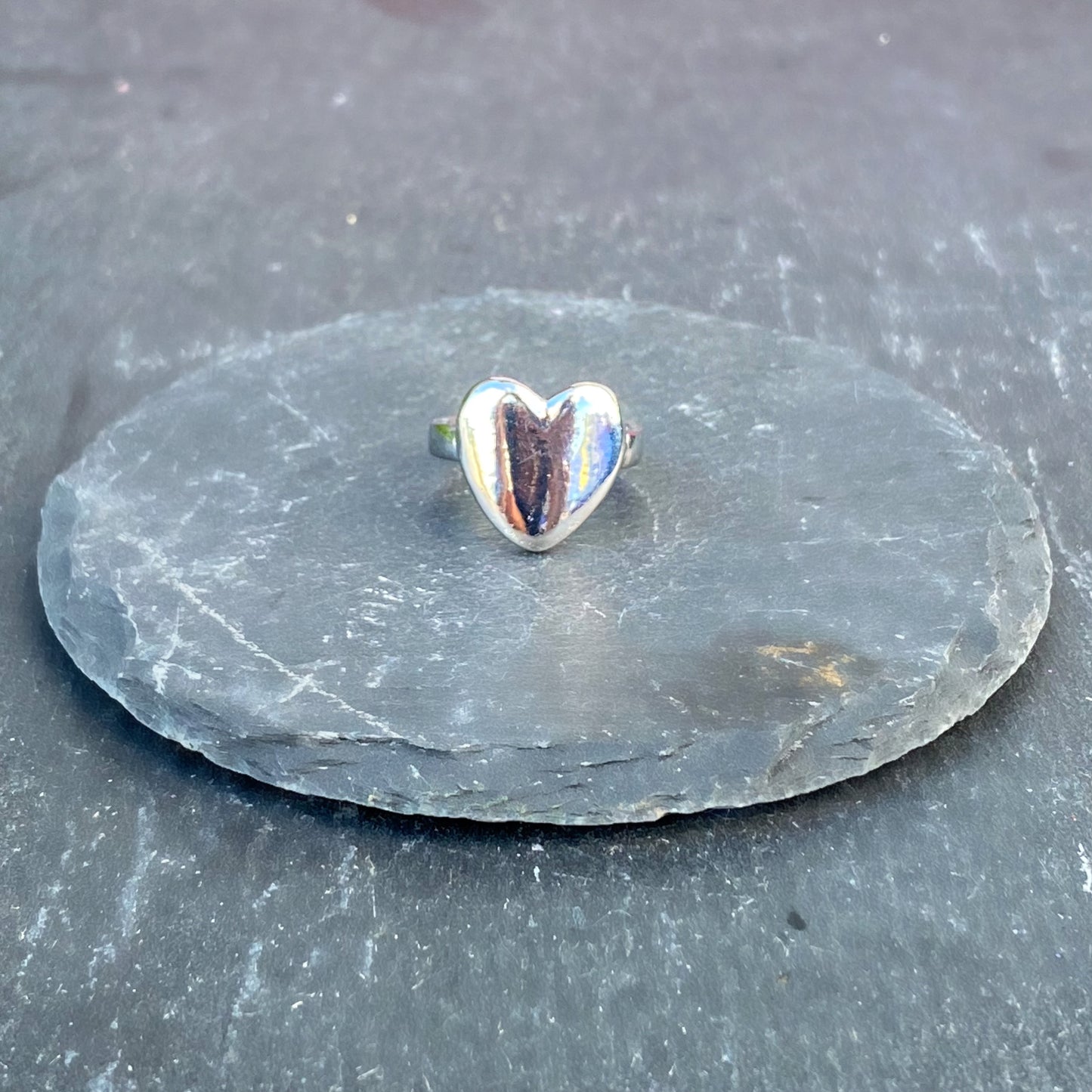 Medium Heart Silver Ring