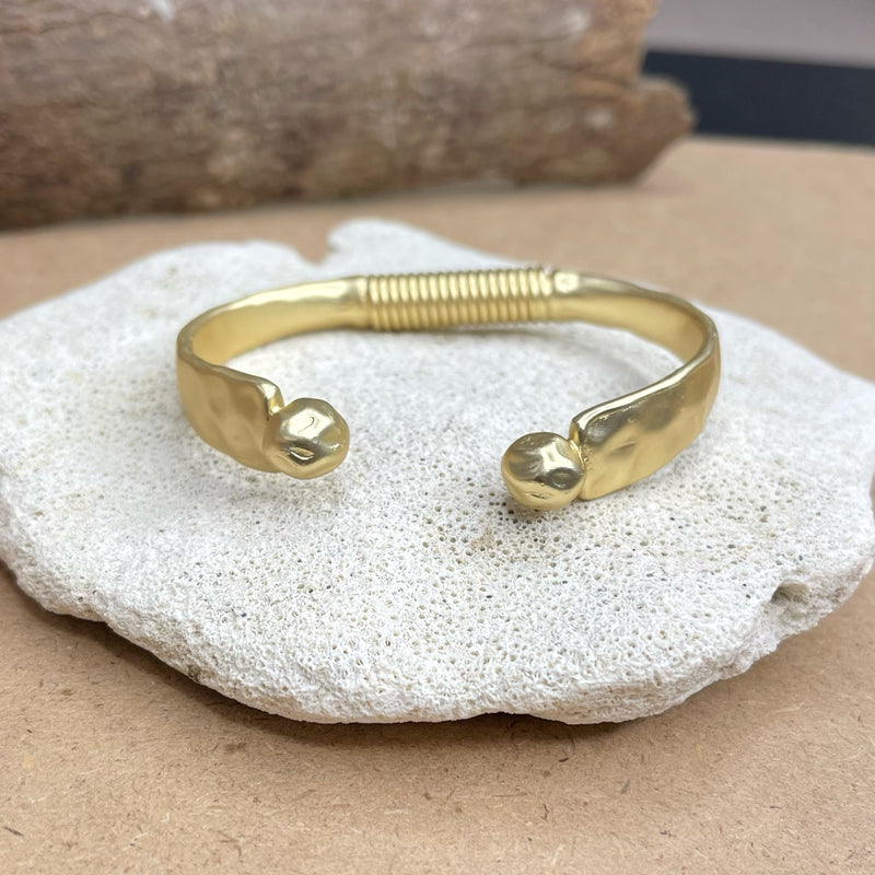 Two Balls Thick Gold Plated Bracalet