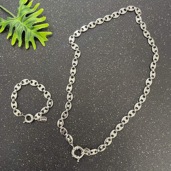 Seka Silver Link Chain Set