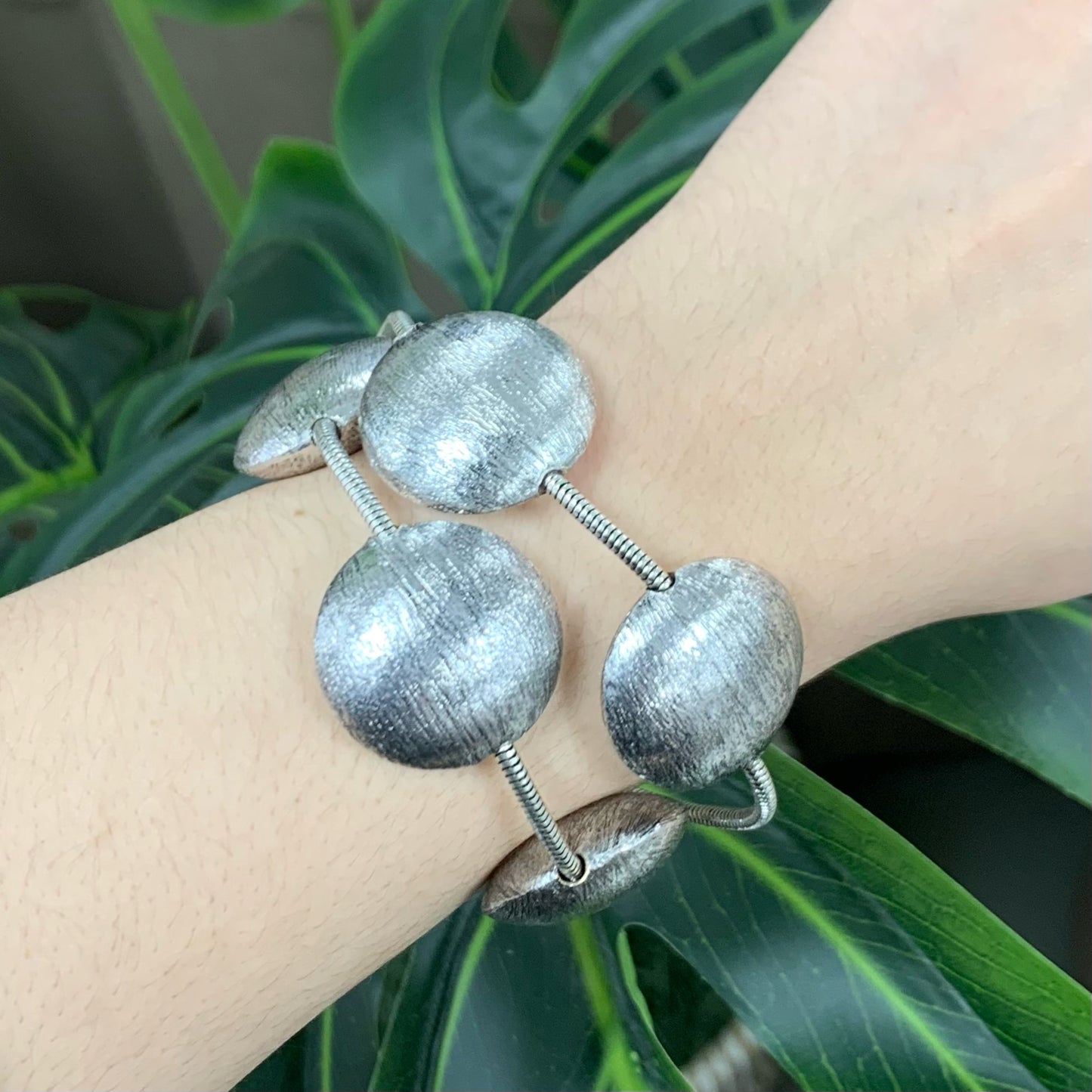 Two Layer Silver Moon Bracelet