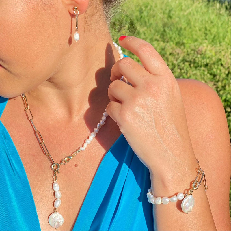 Half Chain Half Pearl 3 Pieces Set