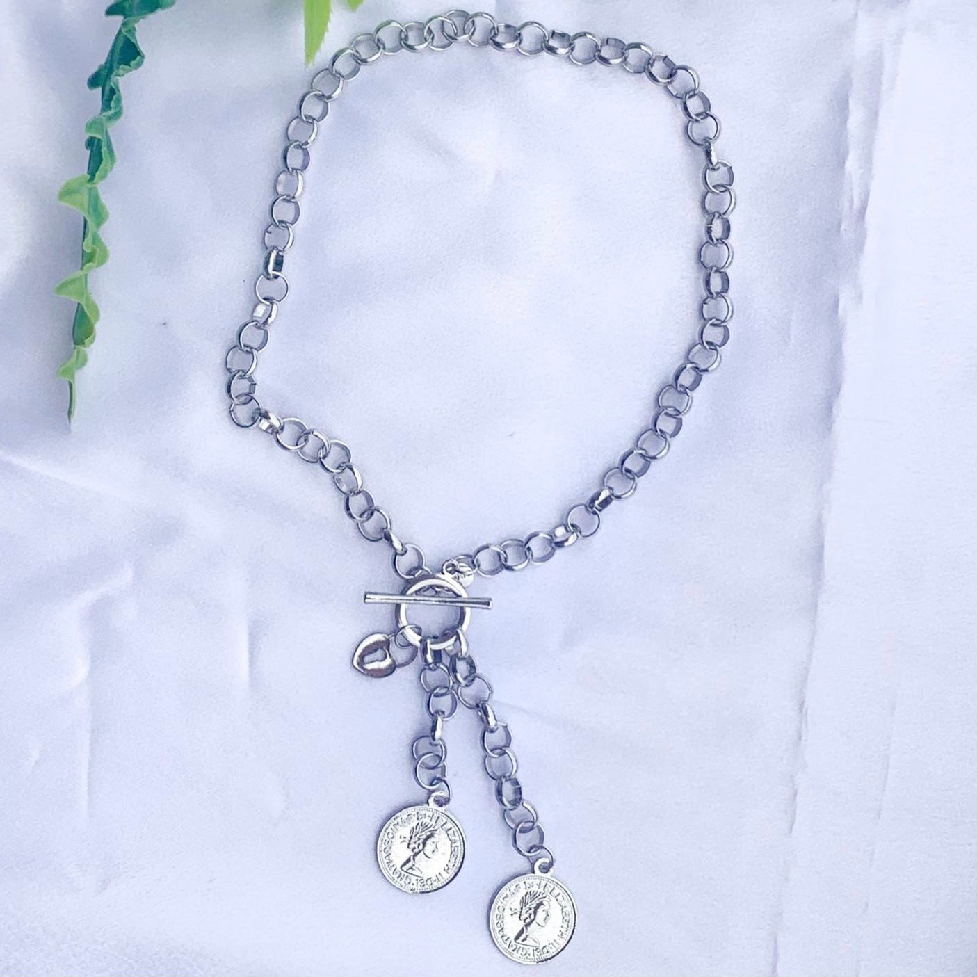 Silver Coins Necklace