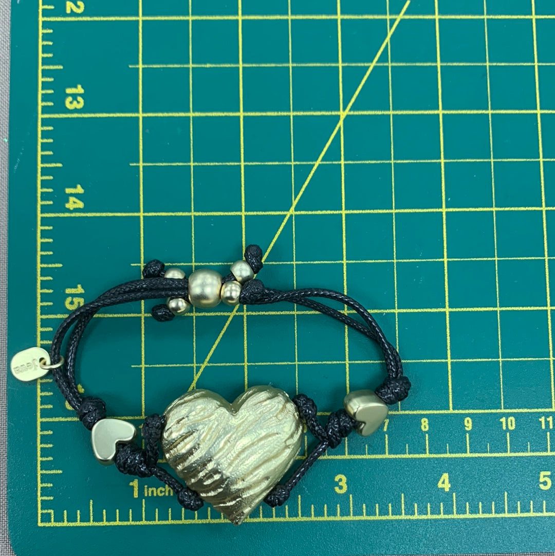 Heart With Beads Gold Plated Bracalet