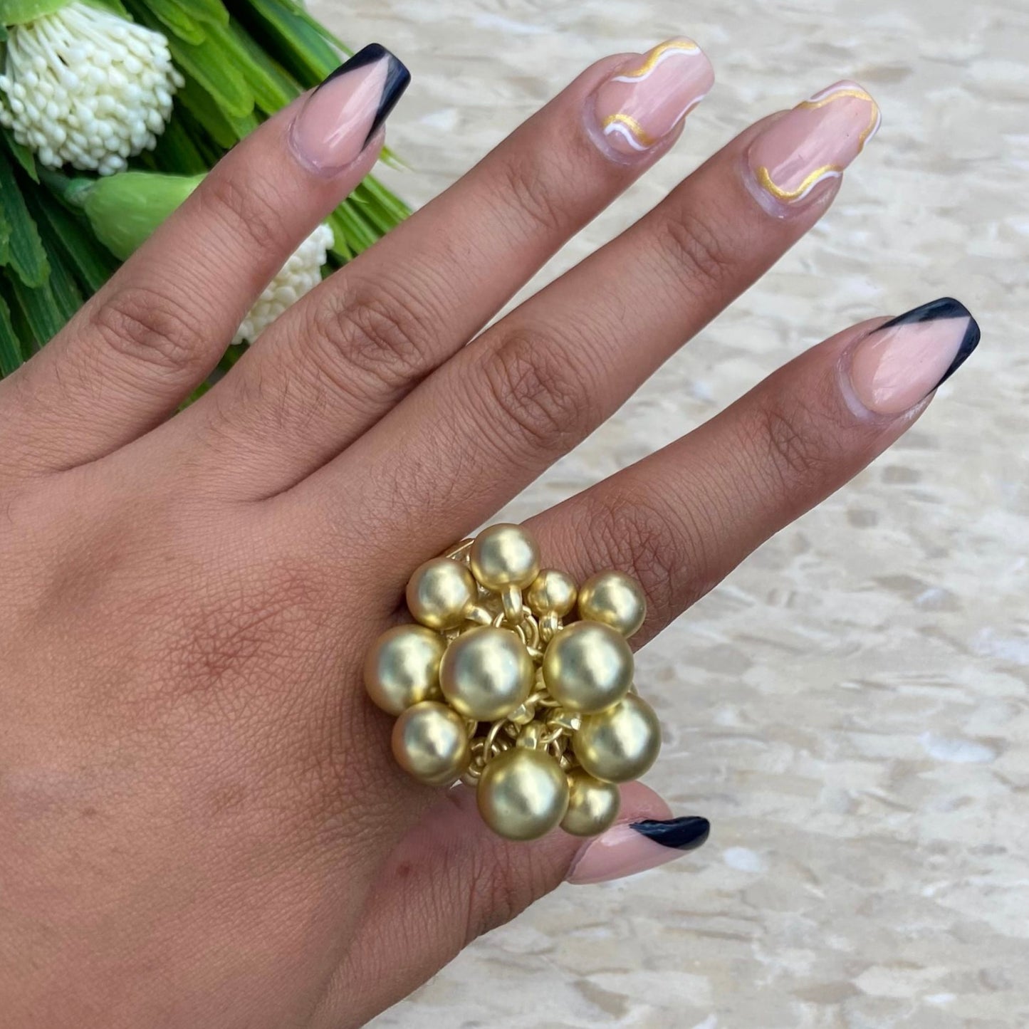 Mix Balls Gold Ring