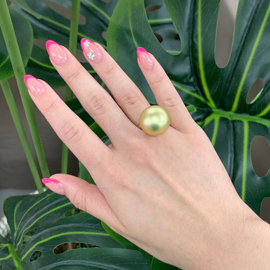 Gold Ring With a Ball