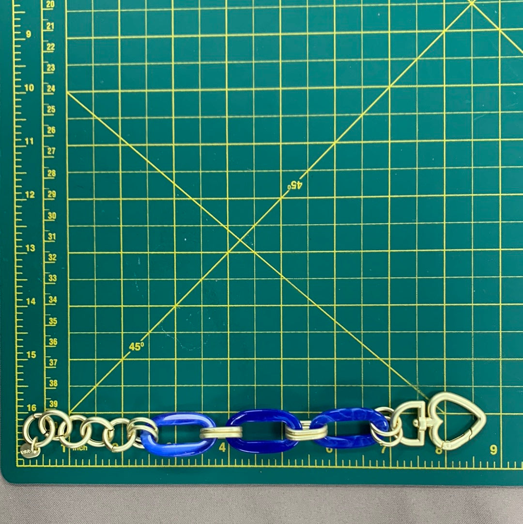 Blue Acrylic Chain Gold Bracelet