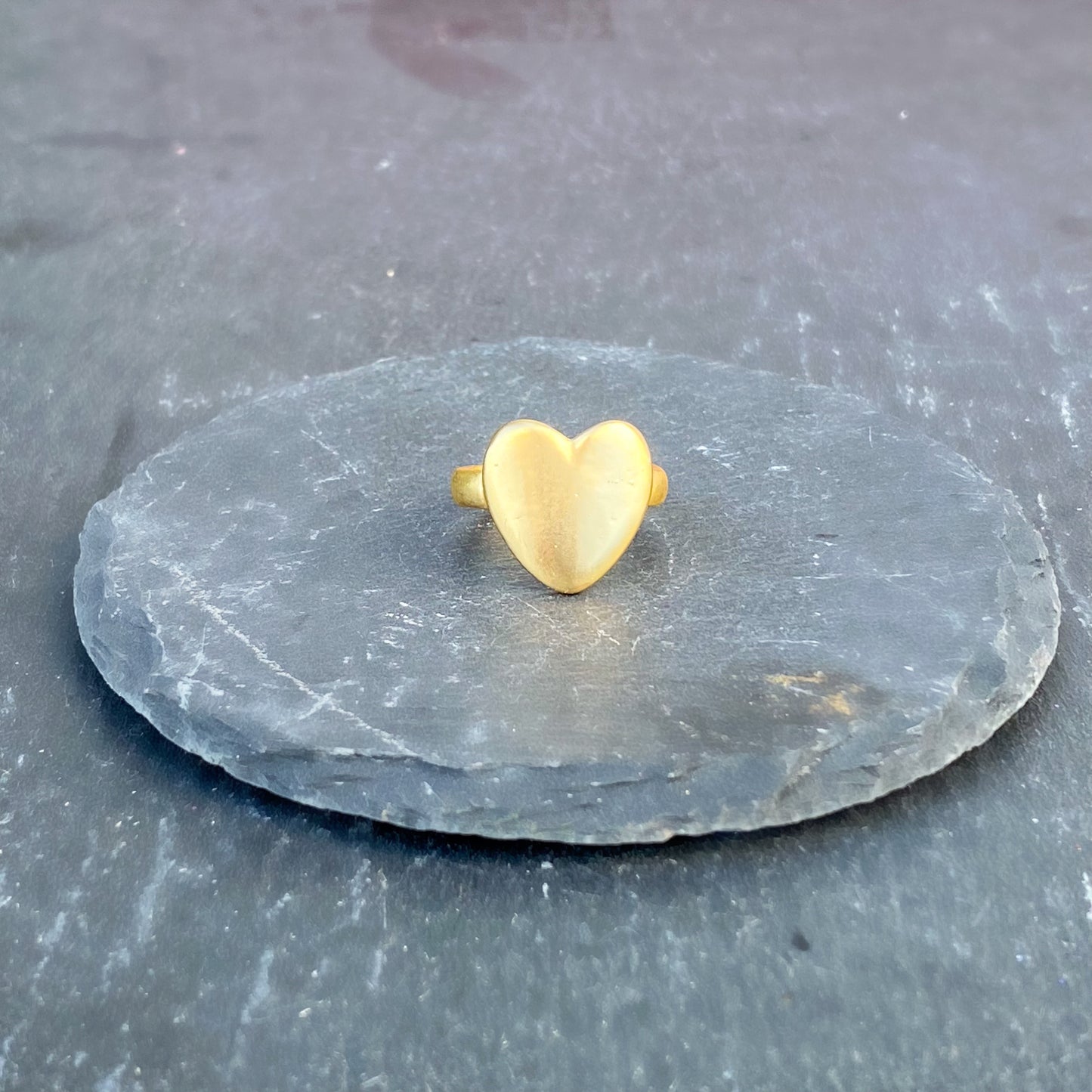 Medium Heart Gold Ring