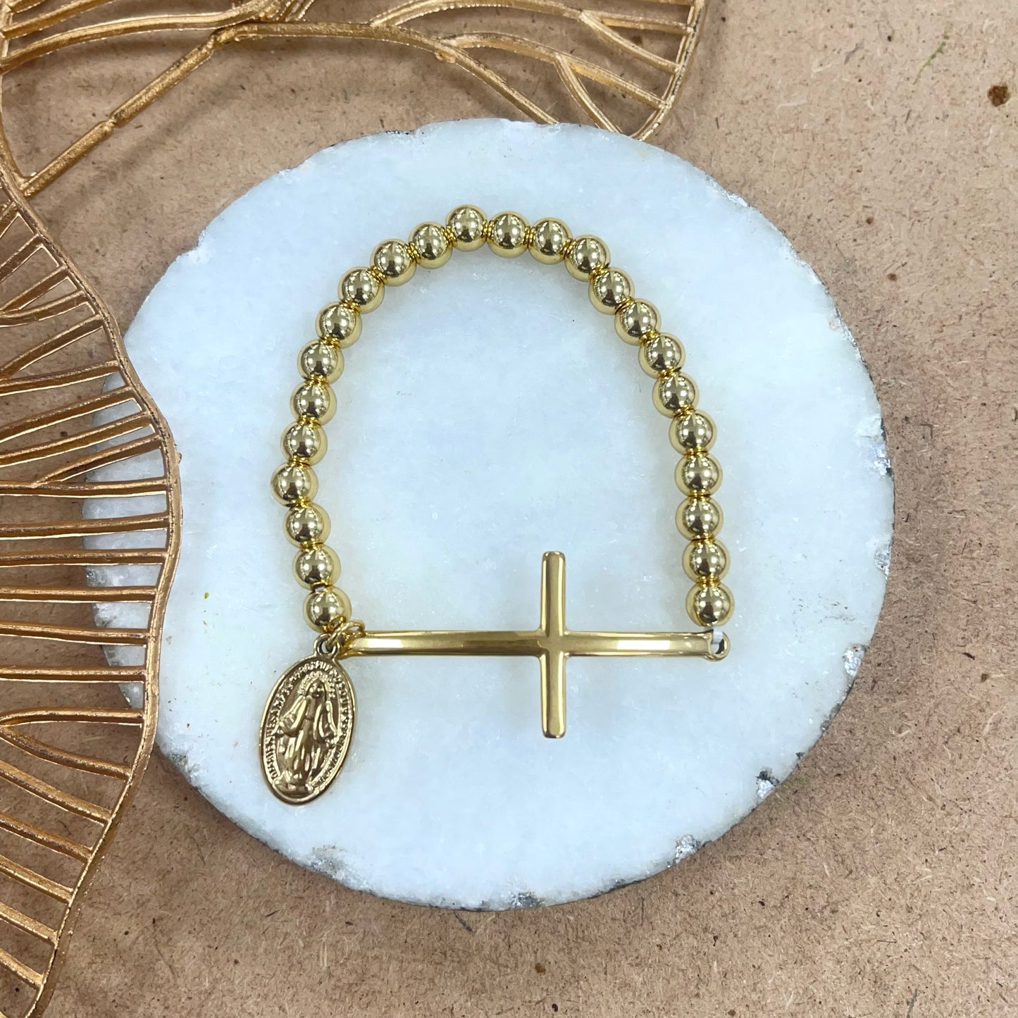 Gold Cross Bracelet