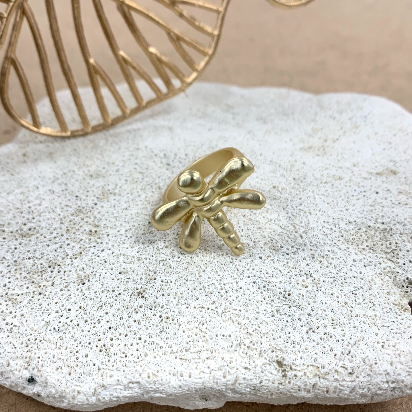 Gold Dragonfly Ring