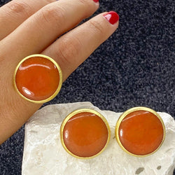 Orange Candy Stone 2 Pieces Set