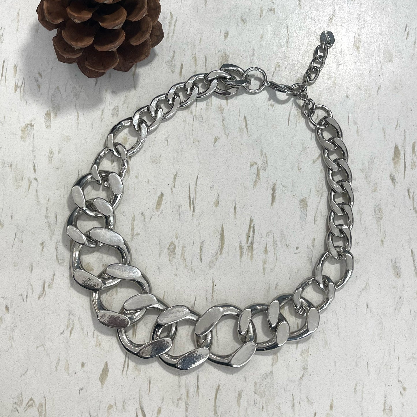 Circular Chain Silver Plated Necklace