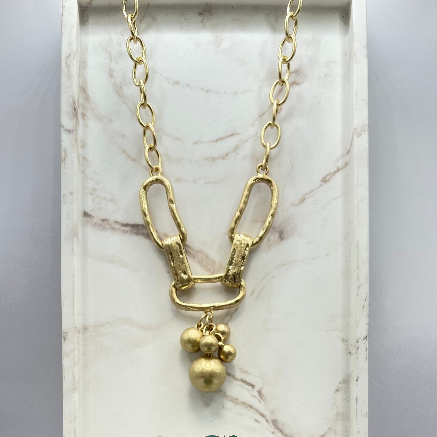 Gold Necklace With Hanging Balls