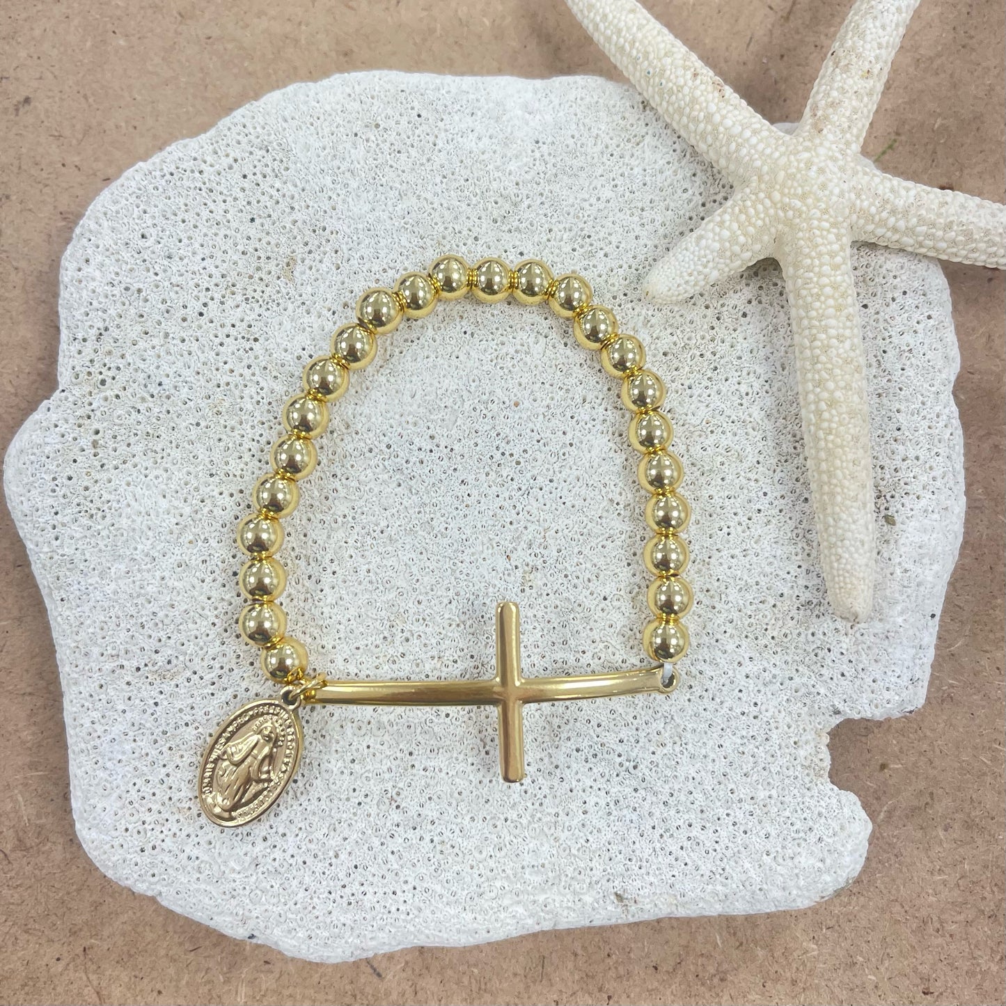 Gold Cross Bracelet