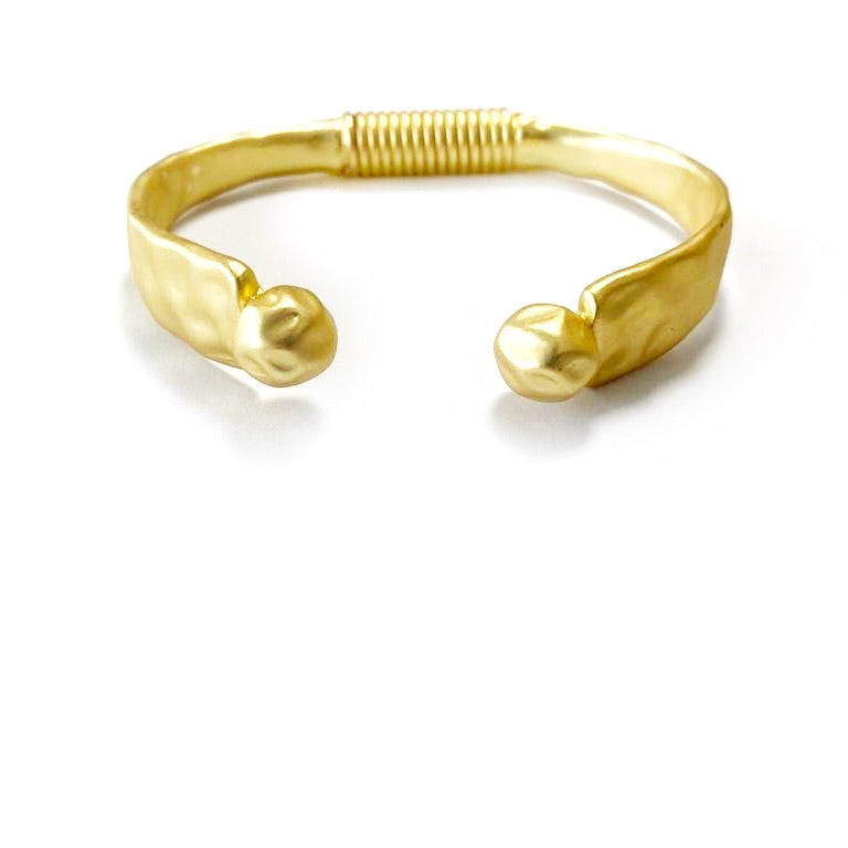 Two Balls Thick Gold Plated Bracalet