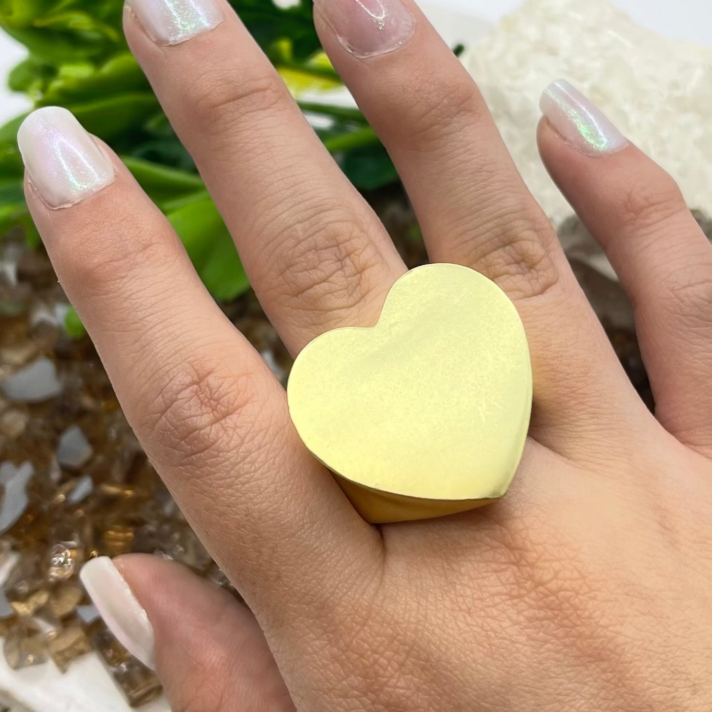 Flat Heart Gold Ring