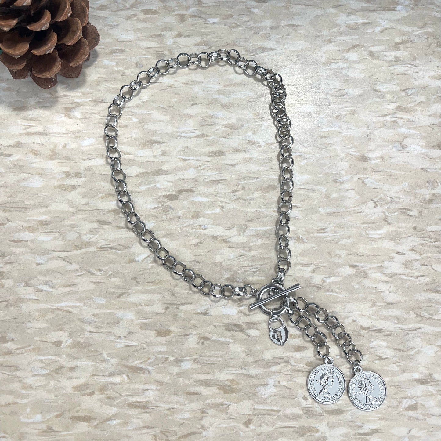 Silver Coins Necklace